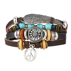 Men Bold 21-Styles Multilayer Metal, Leather, Beads Bracelet