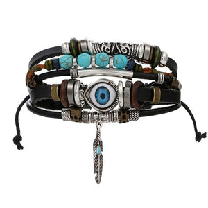 Men Bold 21-Styles Multilayer Metal, Leather, Beads Bracelet