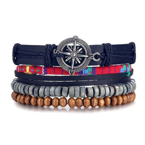 Men Bold 21-Styles Multilayer Metal, Leather, Beads Bracelet