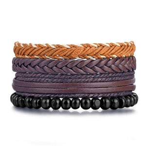 Men Bold 21-Styles Multilayer Metal, Leather, Beads Bracelet