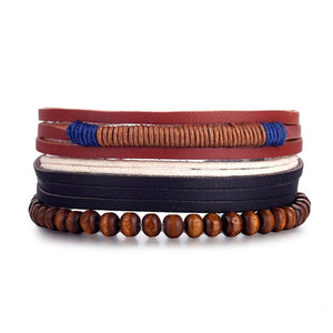 Men Bold 21-Styles Multilayer Metal, Leather, Beads Bracelet