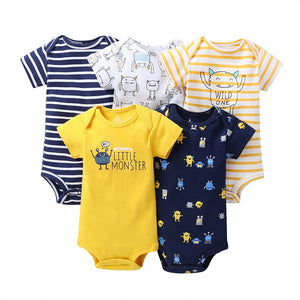 Cartoon Monster Baby Bodysuit 5PCS/SET