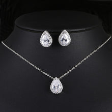 Load image into Gallery viewer, Water Drop Cubic Zirconia Jewelry Set