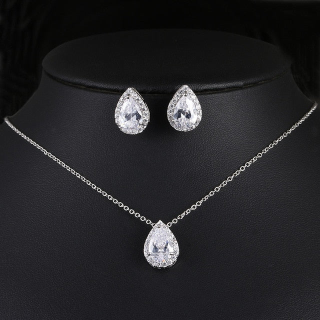 Water Drop Cubic Zirconia Jewelry Set