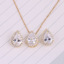 Load image into Gallery viewer, Water Drop Cubic Zirconia Jewelry Set