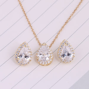 Water Drop Cubic Zirconia Jewelry Set