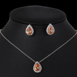 Water Drop Cubic Zirconia Jewelry Set