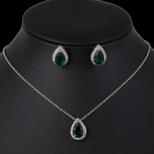 Water Drop Cubic Zirconia Jewelry Set