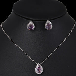 Water Drop Cubic Zirconia Jewelry Set