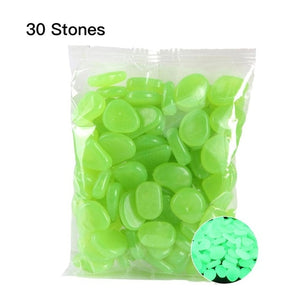 30 Pcs Glow in the Dark Garden Pebbles