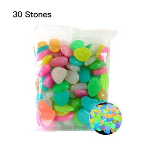 30 Pcs Glow in the Dark Garden Pebbles