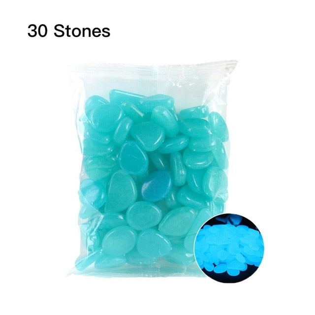 30 Pcs Glow in the Dark Garden Pebbles