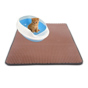 Waterproof Pet Cat Litter Mat Foldable EVA Double-Layer Cats Mat Non-slip Pet Litter Cat Mat Layer Pet Litter Catcher Mat