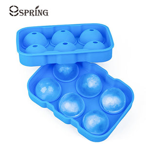 BalmyDays 6 Holes Big Round Silicone Sphere Ice Ball Tray