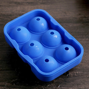 BalmyDays 6 Holes Big Round Silicone Sphere Ice Ball Tray