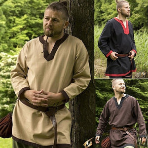 Men Cosplay Medieval Vikings Pirate  Costume with Long Sleeves