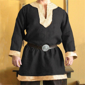 Men Cosplay Medieval Vikings Pirate  Costume with Long Sleeves