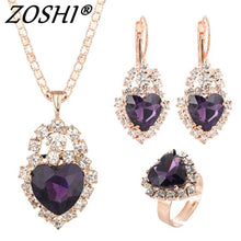 Load image into Gallery viewer, Jewelry Sets-Various shapes-Choice of color Zirconia Stone-Gold tone Metal