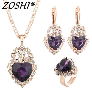 Jewelry Sets-Various shapes-Choice of color Zirconia Stone-Gold tone Metal