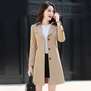 Woman Single Breasted Long Trench Coat M-5XL