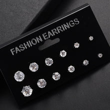 Load image into Gallery viewer, New 12 or 6 Pair/Pack White Shiny Stud Earrings Set