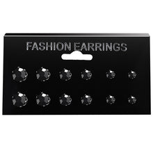 Load image into Gallery viewer, New 12 or 6 Pair/Pack White Shiny Stud Earrings Set