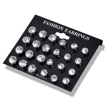 Load image into Gallery viewer, New 12 or 6 Pair/Pack White Shiny Stud Earrings Set