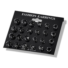 Load image into Gallery viewer, New 12 or 6 Pair/Pack White Shiny Stud Earrings Set