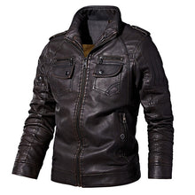 Load image into Gallery viewer, Men&#39;s Faux Leather Jackets  7 Color Choices-3 Designs Sizes: S-4XL