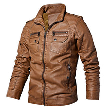 Load image into Gallery viewer, Men&#39;s Faux Leather Jackets  7 Color Choices-3 Designs Sizes: S-4XL