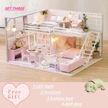 Load image into Gallery viewer, DIY Miniature Wooden Doll Houses  with Furniture Kit - Different Choices