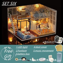 Load image into Gallery viewer, DIY Miniature Wooden Doll Houses  with Furniture Kit - Different Choices