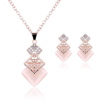 Load image into Gallery viewer, Women Crystal Jewelry Set-Necklace + Earrings