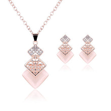 Load image into Gallery viewer, Women Crystal Jewelry Set-Necklace + Earrings