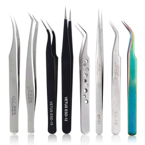 VETUS Eyelash Extension Stainless Steel Tweezers