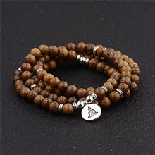 Load image into Gallery viewer, Multilayer 108 Natural Wood Beads Bracelet