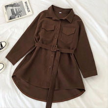 Load image into Gallery viewer, Harajuku Women Vintage Corduroy Long Sleeve Dress