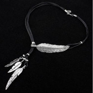 Women's Feather Pendants Statement Necklaces