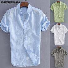 Load image into Gallery viewer, INCERUN  Men&#39;s Social  Dress Shirts with Button Turn Down Collar S-5XL