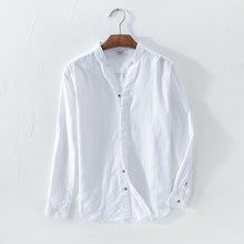 Load image into Gallery viewer, Men&#39;s Classic White Cotton Linen Casual Shirts Sizes M-3X