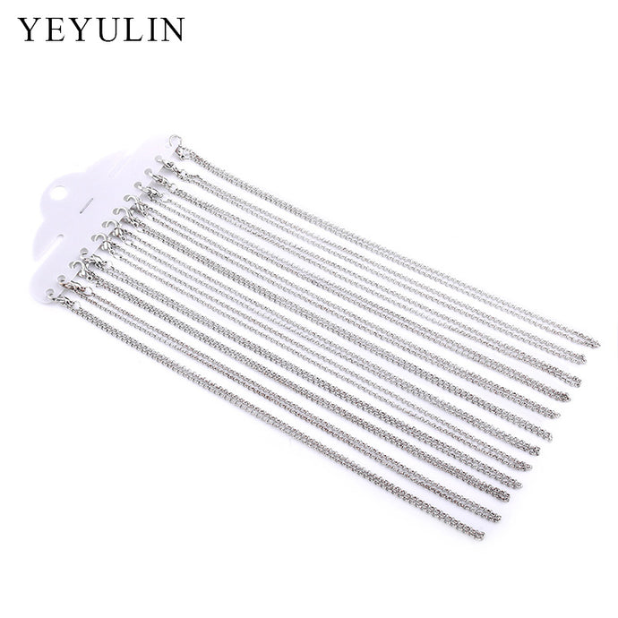 YEYULIN 12pcs High Quality Silver Color Alloy Necklace link Chain For Jewelry Making