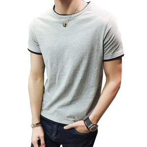 Men's Fashion T Shirt with Casual Patchwork, Short Sleeves Sizes to 5XL