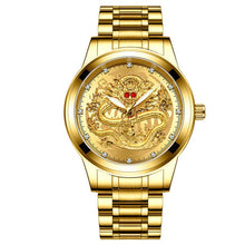 Load image into Gallery viewer, FNGEEN Men Golden Luxury Waterproof Full Steel Quartz Dragon Watches