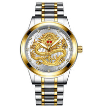 Load image into Gallery viewer, FNGEEN Men Golden Luxury Waterproof Full Steel Quartz Dragon Watches