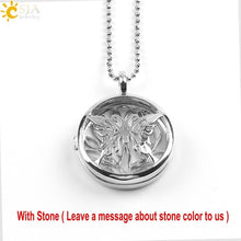 Load image into Gallery viewer, CSJA Jewelry New 10 Styles Women Locket Pendant Necklace-Choice of Natural Stone