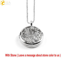 Load image into Gallery viewer, CSJA Jewelry New 10 Styles Women Locket Pendant Necklace-Choice of Natural Stone