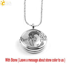 Load image into Gallery viewer, CSJA Jewelry New 10 Styles Women Locket Pendant Necklace-Choice of Natural Stone