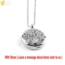 Load image into Gallery viewer, CSJA Jewelry New 10 Styles Women Locket Pendant Necklace-Choice of Natural Stone