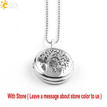 Load image into Gallery viewer, CSJA Jewelry New 10 Styles Women Locket Pendant Necklace-Choice of Natural Stone