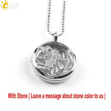 Load image into Gallery viewer, CSJA Jewelry New 10 Styles Women Locket Pendant Necklace-Choice of Natural Stone